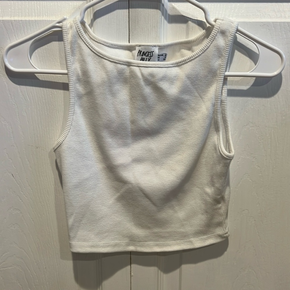 Size 2 white princess polly crop top
